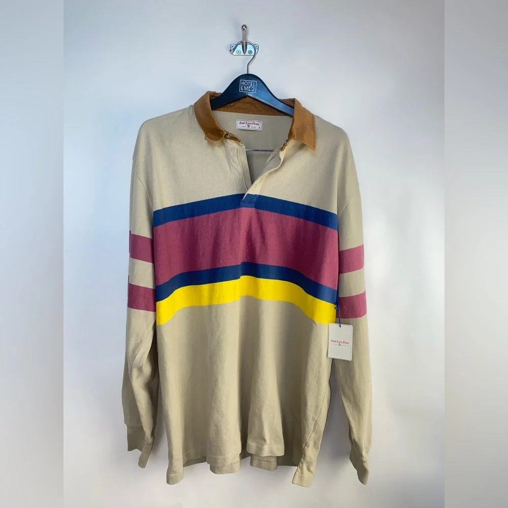 Aime Leon Dore x New Balance XXL Rainier Rugby Long Sleeve Shirt Striped - Picture 2 of 16